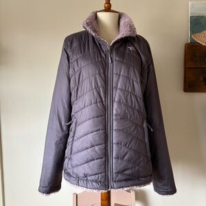 North Face Reversible Jacket Faux Fur Purple Women’s Medium